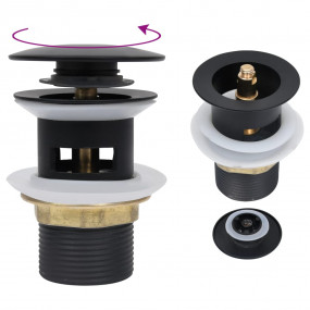 Push Drain with Overflow Function Black 2.5x2.5x3.6"