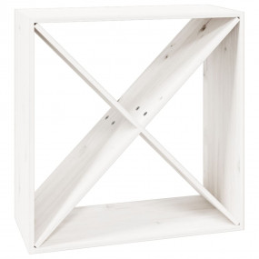 Wine Cabinet White 24.4x9.8x24.4" Solid Wood Pine