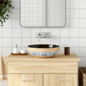 Countertop Basin Multicolored Round 16.1x5.5" Ceramic