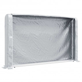 Firewood Rack with Rain Cover 98.4x9.8x59.1" Galvanized...
