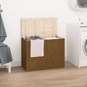 Laundry Box Honey Brown 34.8x17.3x26.0" Solid Wood Pine