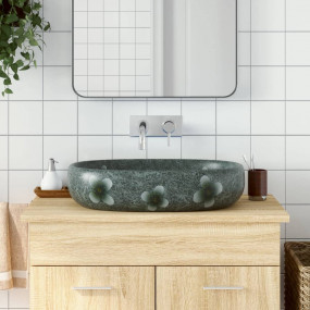 Countertop Basin Blue Oval 23.2x15.7x5.5" Ceramic