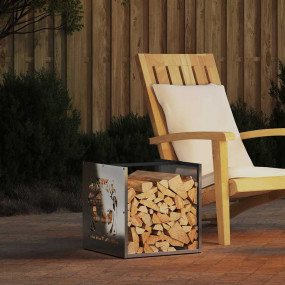 Firewood Rack 15.7x15.7x15.7" Stainless Steel