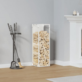 Firewood Rack White 9.8x9.8x31.5" Cold-rolled steel