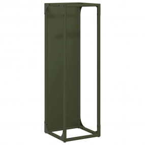Firewood Rack Olive Green 9.8x9.8x31.5" Cold-rolled ste...