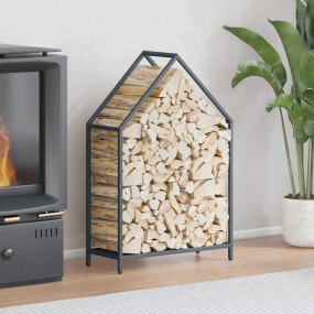 Firewood Rack Anthracite 23.6x9.8x35.4" Cold-rolled ste...