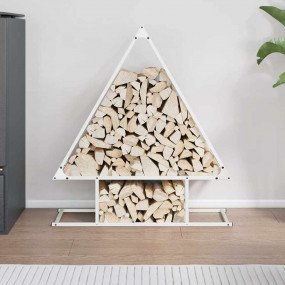 Firewood Rack White 31.5x9.8x35.4" Cold-rolled steel