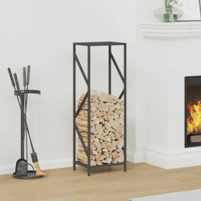 Firewood Rack Black 13.4x9.8x39.4" Cold-rolled steel