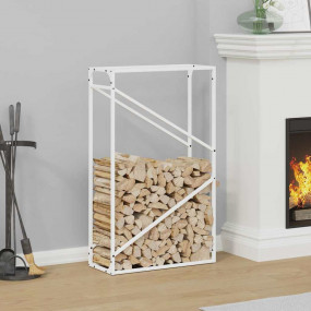 Firewood Rack White 23.6x9.8x39.4" Cold-rolled steel