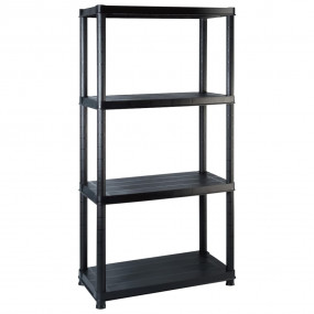 Storage Shelf 4-Tier Black 48.0x12.0x51.2" Plastic (2x1...
