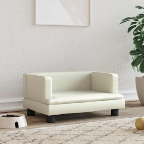 Dog Bed Cream 60x40 x 11.8 " Faux Leather