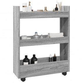 Narrow Storage Trolley 3 Tier Grey Sonoma Engineered Wo...