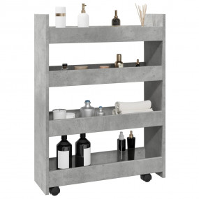 Narrow Storage Trolley 4 Tier Concrete Grey Engineered ...
