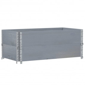 Pallet Collars 2 pcs Grey 39.4x19.7" Solid Wood Pine