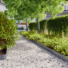 Lawn Edgings 50 pcs Anthracite 5.9x40.6" Cold-rolled St...