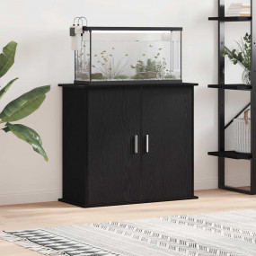 Aquarium Stand Black Oak 31.9x14.2x28.7" Engineered Woo...