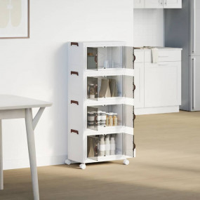 Stackable Storage Box with Wheels 4-Tier 7.4 gal 18.9x1...