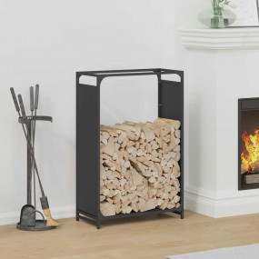 Firewood Rack Black 23.6x11.0x35.4" Cold-rolled steel