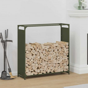 Firewood Rack Olive Green 35.4x11.0x35.4" Cold-rolled s...
