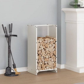 Firewood Rack White 15.7x11.8x31.5" Cold-rolled steel