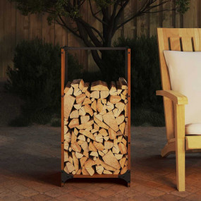 Firewood Rack 15.7x11.8x31.5" Weathering Steel