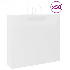 Paper Bags 50 pcs with Handles White 54x15x49 cm