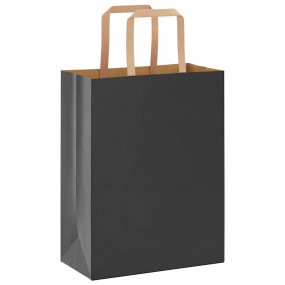 Paper Bags 50 pcs with Handles Black 21x11x28 cm