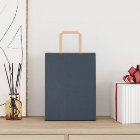 Paper Bags 50 pcs with Handles Blue 21x11x28 cm