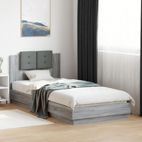 Bed Frame without Mattress Grey Sonoma 90 x 78.7 "