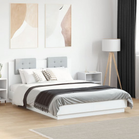 Bed Frame without Mattress White 140 x 74.8 "