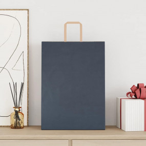 Paper Bags 50 pcs with Handles Blue 32x17x44 cm