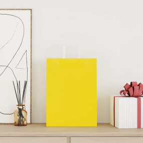 Paper Bags 50 pcs with Handles Yellow 26x12x35 cm