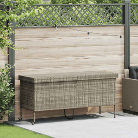 Patio Storage Box with Wheels Light Grey 63.0x21.7x29.5...
