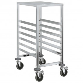 Tray Trolley with 6 GN Containers 15.4x21.7x34.3" Stain...
