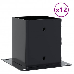 Post Bases Square 12 pcs Anthracite 3.98x3.98" Powder-c...