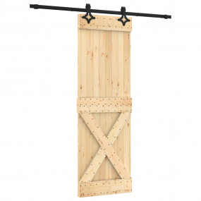 Sliding Door with Hardware Set 27.6x82.7" Solid Wood Pi...