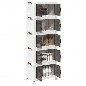 Stackable Storage Box with Wheels 5-Tier 7.4 gal 19.1x1...