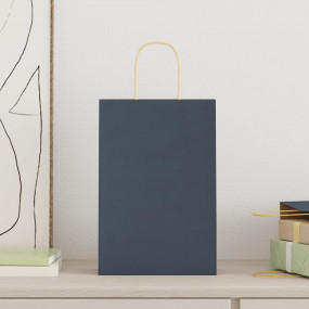 Paper Bags 50 pcs with Handles Blue 21x11x31 cm