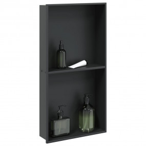 Shower Niche Matt Black 12.6x24.4x3.5" Stainless Steel