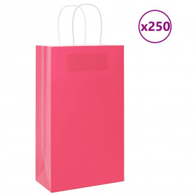 Paper Bags 250 pcs with Handles Pink 21x11x36 cm
