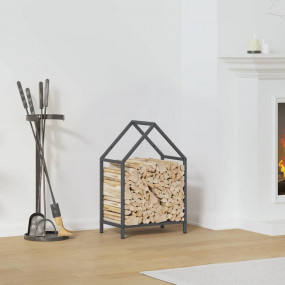 Firewood Rack Anthracite 15.7x9.8x23.6" Cold-rolled ste...