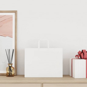 Paper Bags 250 pcs with Handles White 32x17x25 cm