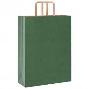 Paper Bags 50 pcs with Handles Green 32x12x42 cm