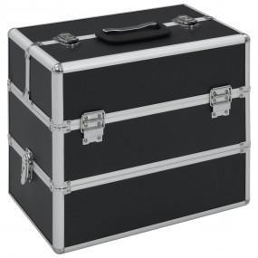 Make-up Case 14.6x9.4x13.8" Black Aluminium