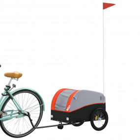 Bike Trailer Black and Orange 66.1 lb Iron