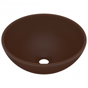 Luxury Bathroom Basin Round Matt Dark Brown 12.8x5.5" C...
