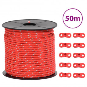 Tent Guy Rope with Reflective Strips and Spanners 164.0...