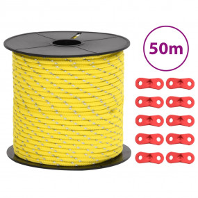 Tent Guy Rope with Reflective Strips and Spanners 164.0...