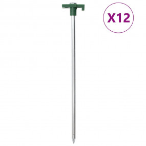 Tent Pegs 12 pcs 9.8 " 0.28 " Galvanized Steel and PP