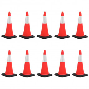 Reflective Traffic Cones with Heavy Bases 10 pcs 29.5 "